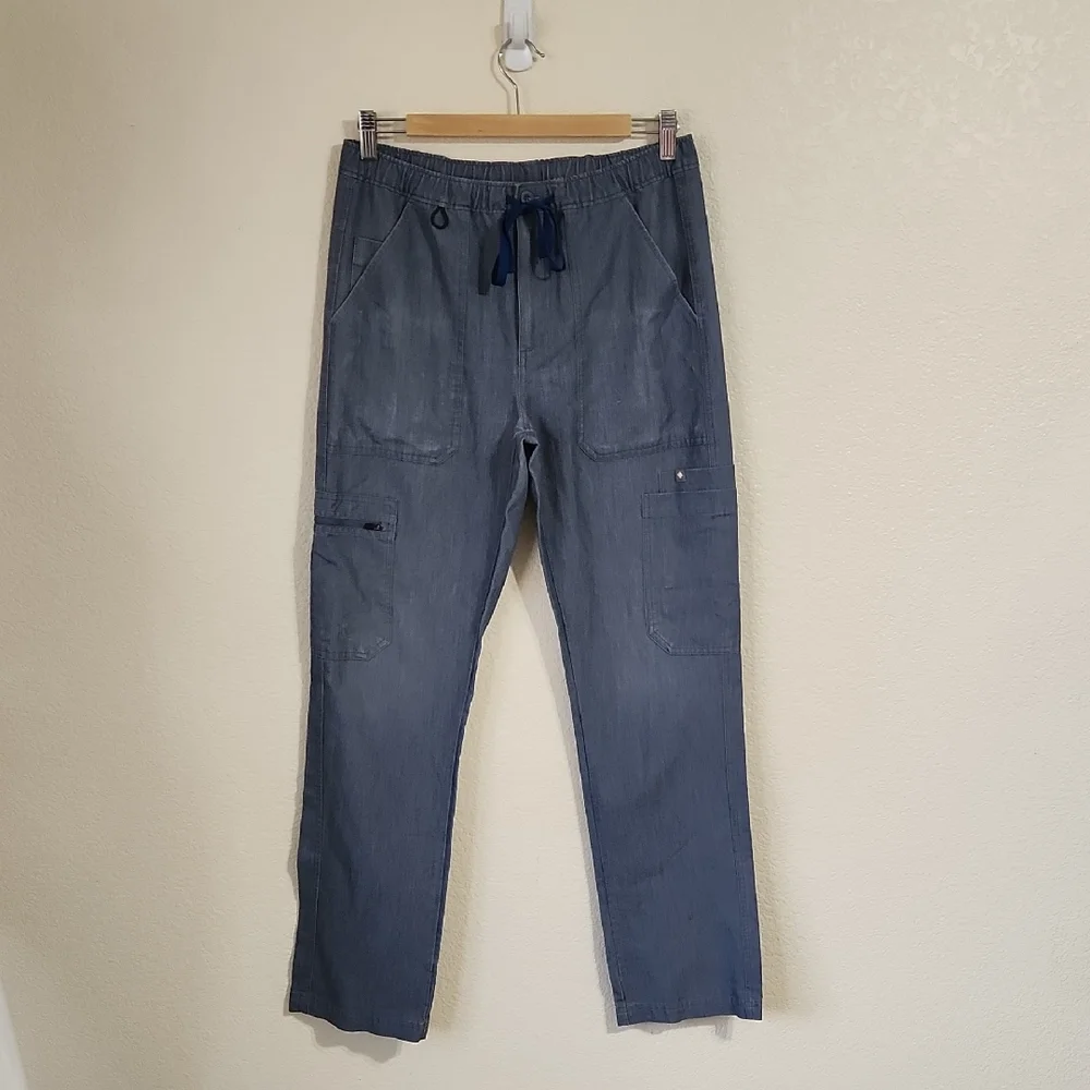 FIGS Cairo Cargo Scrub Pants in Heather Denim Men's Size Small - Picture 2 of 11